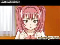 Anime girl fucks her cute shemale friend